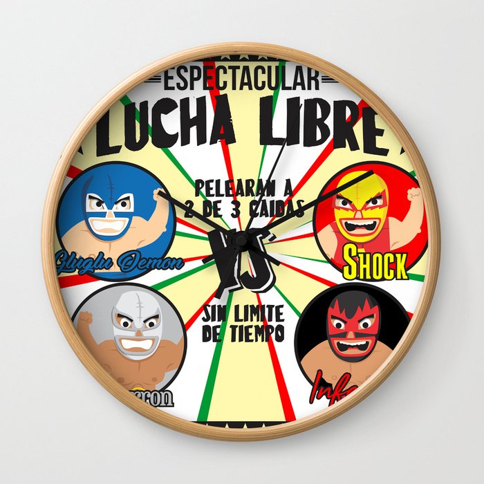 cartel de lucha libre Wall Clock