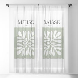 Matisse - Papier Découpé (Green) Sheer Curtain