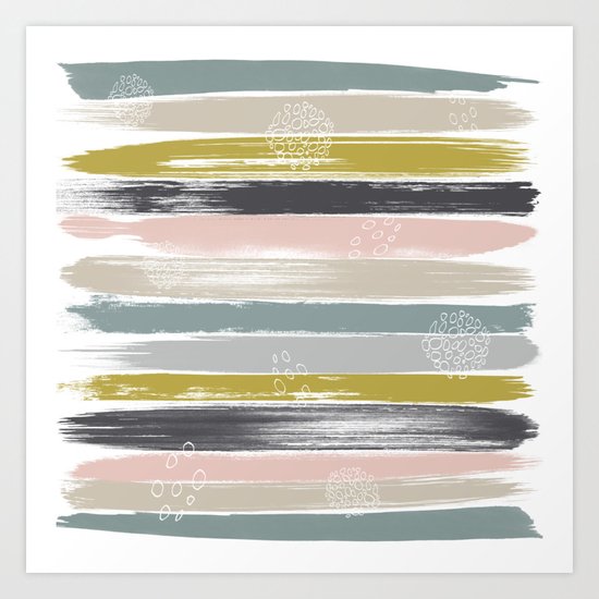Fragments, Brushstrokes and Circles Art Print