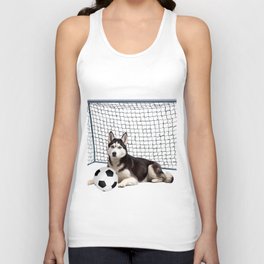 Husky Dog - Soccer Goal Sports  Unisex Tank Top