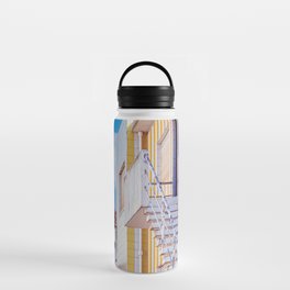 bright colorful houses with stripes in Portugal Water Bottle