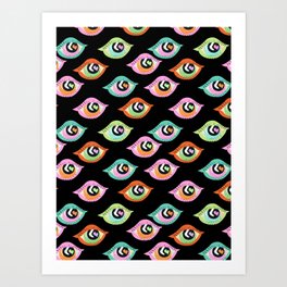 Retro Eyes Pattern Art Print