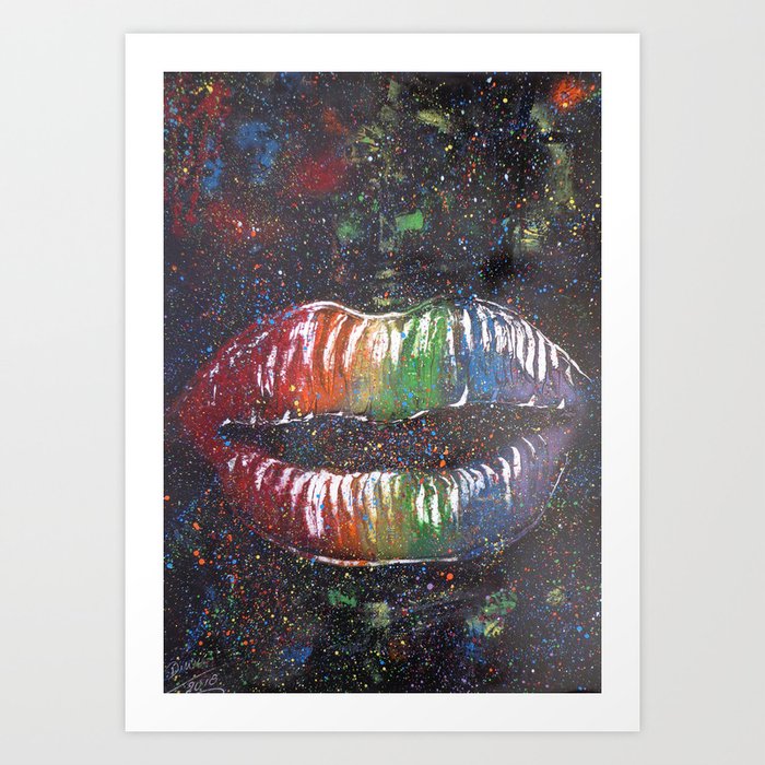 Rainbow Lips Art Print By Dimkad Society6