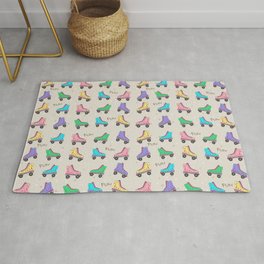 Colorful Skate Rollers Pattern Area & Throw Rug
