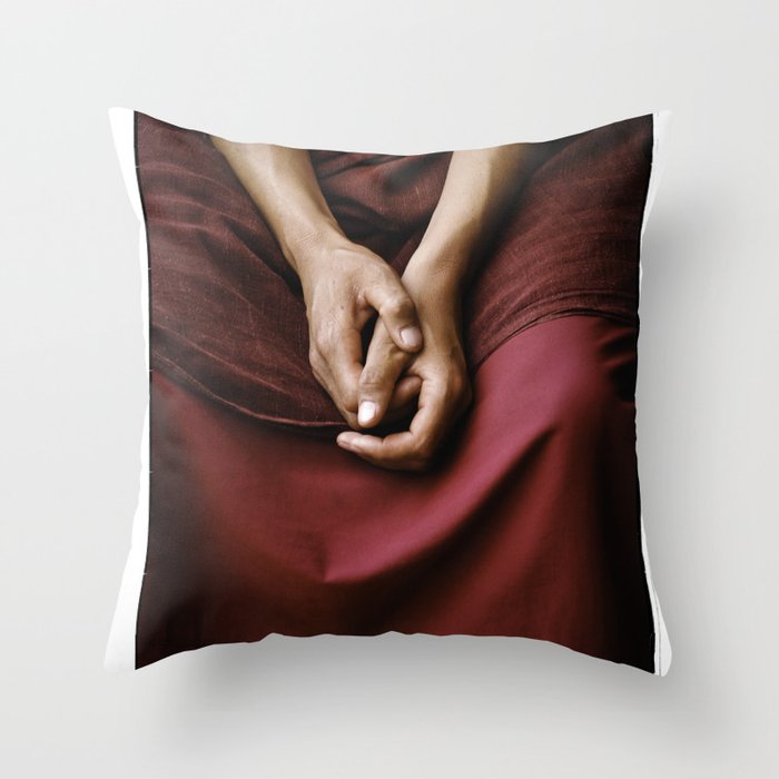 Calm Monk Throw Pillow