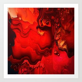Red Alcohol Ink Background Art Print