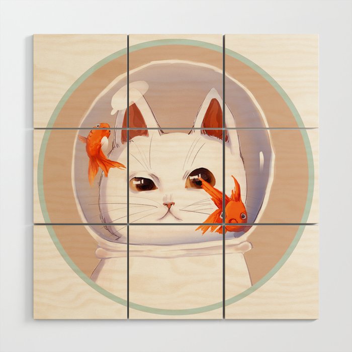 Eternaut Kitty Wood Wall Art