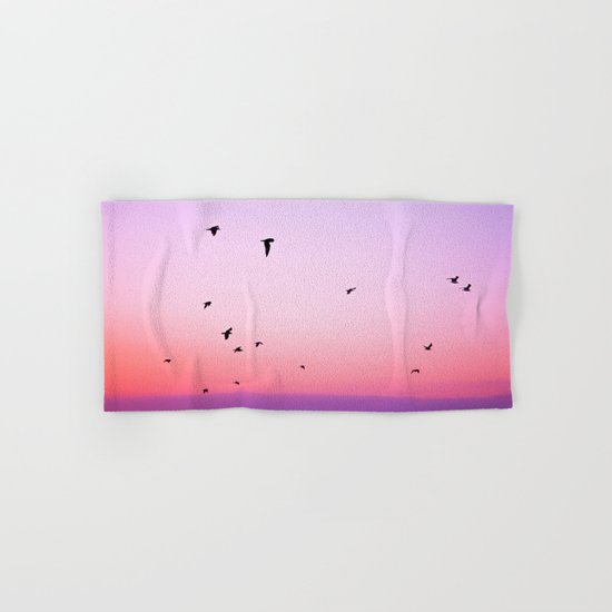 birds in the sky rose Hand & Bath Towel