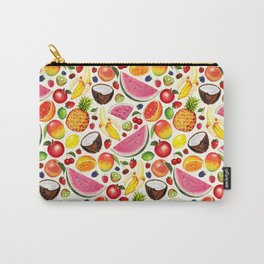 Fruit Pattern - White Carry-All Pouch