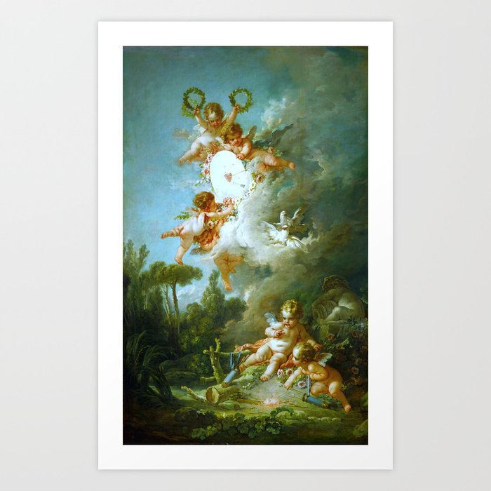 François Boucher "Cupid's Target" Art Print
