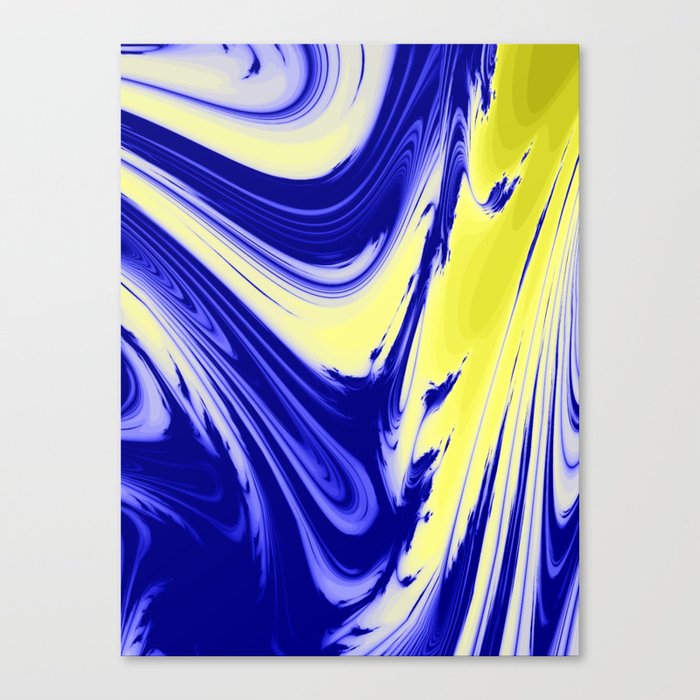 Swirls Of Blue and Yellow Canvas Print