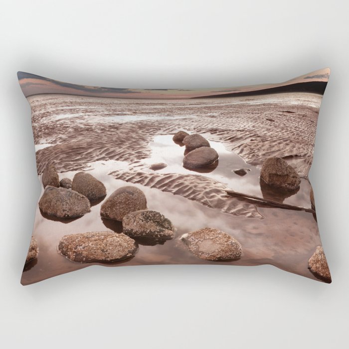 Low Tide Sunset Rectangular Pillow