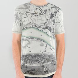 Oporto 1833 Vintage pictorial map All Over Graphic Tee