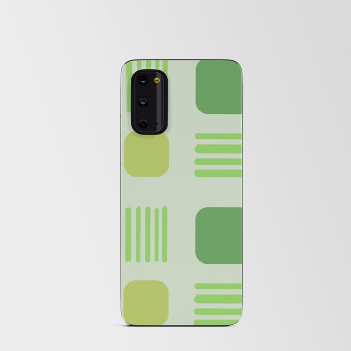 Mid-Century Modern Squares Lines Yellow Green Android Card Case
