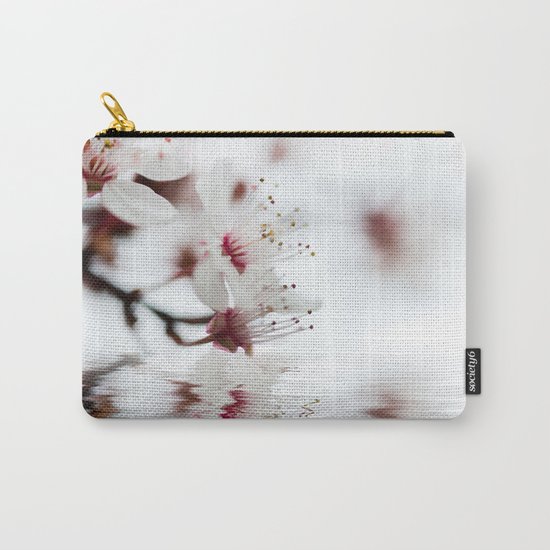 white cherry blossom and water reflection Carry-All Pouch