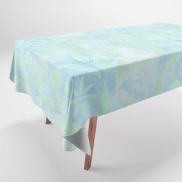 Blue Green Leaves Pattern Tablecloth