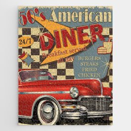 American Diner vintage poster. Jigsaw Puzzle