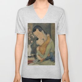 Le Pho: Motherhood (1940) V Neck T Shirt