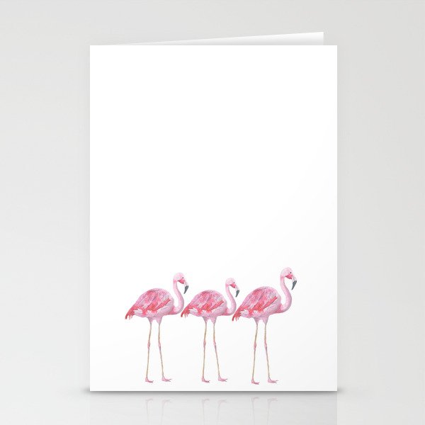 Flamingo Pink Bird Animal On White Background Stationery Cards By Betterhome