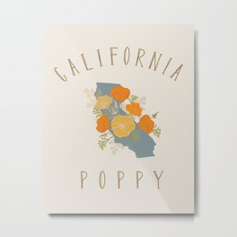 California Poppy Metal Print | Gold, Poster, Poppy, Flowers, Stateflower, California, Color, Graphicdesign, Print, Digital 