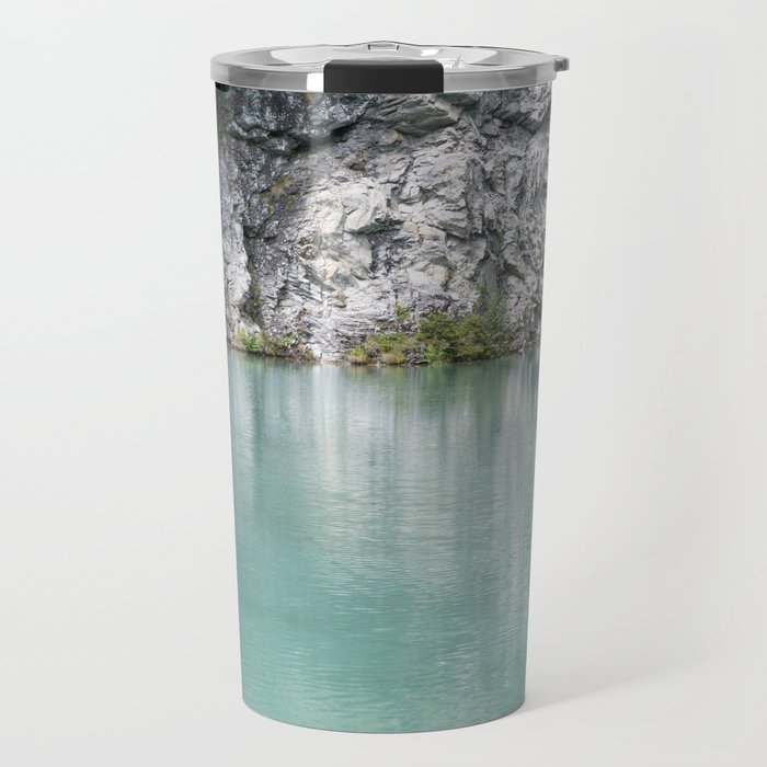 Teal lake in the French alps - mountain reservoir - nature and travel photography Travel Mug