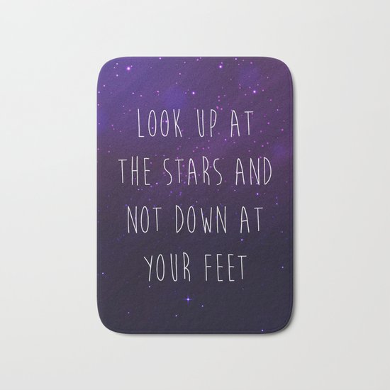 Look Up At The Stars Motivational Quote Bath Mat