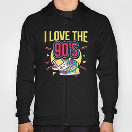 I love the 90's Retro Nineties Vintage Rainbow Punk Throwback Party  Hoody
