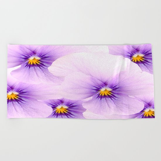 Pansy Patterns Beach Towel