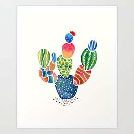 Colorful and abstract cactus Art Print