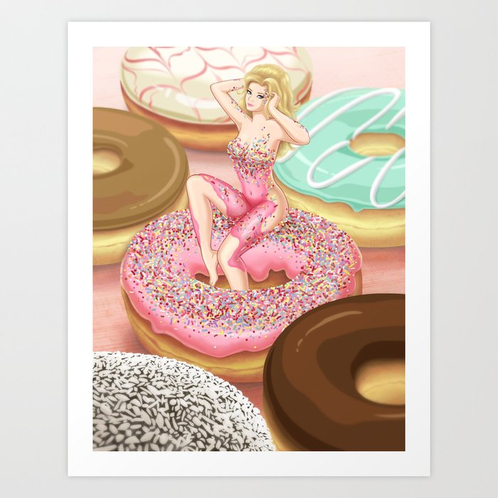 Donut Girl Art Print