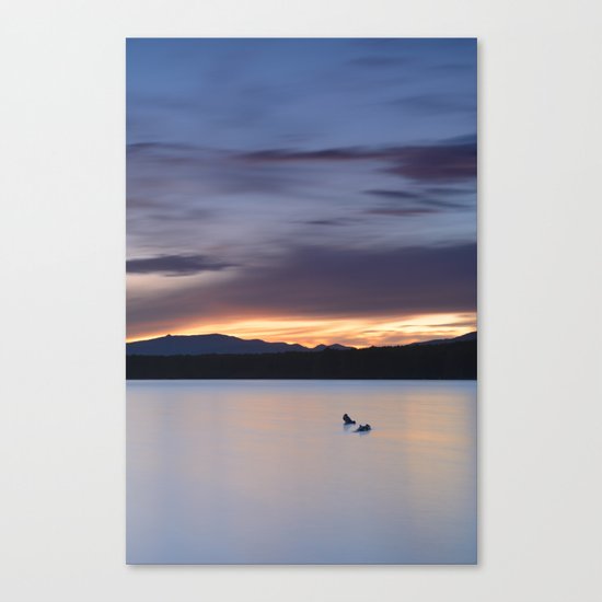 "Serenity lake". At sunset Canvas Print