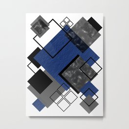 Blue, Gray and Black Geometric Print Metal Print | Abstractmix, Abstract, Blue, Modern, Mixmedia, Contemporaryprints, Contemporary, Abstractgeometric, Geometric, Geometricprint 