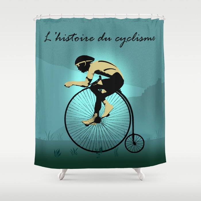 The Story of Cycling Shower Curtain