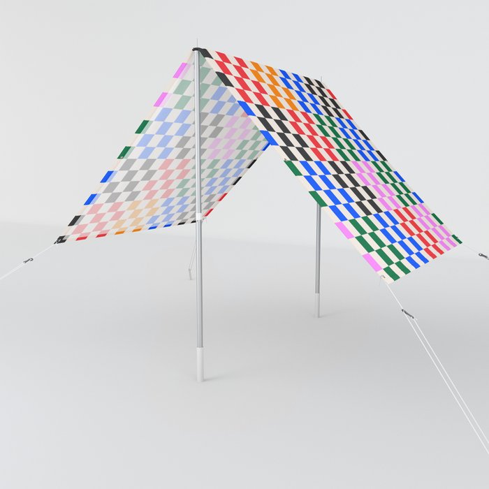 Colorful Checkered Pattern Sun Shade