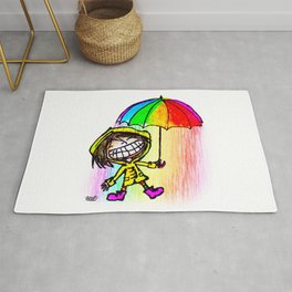 Super:Happy:Rainbow:Umbrella:Dance Rug