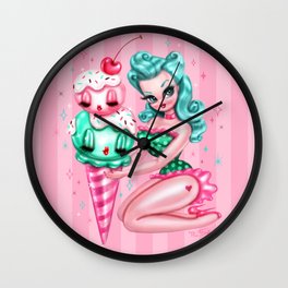 Ice Cream Pinup Doll Wall Clock