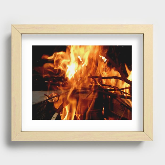 Flames of fire Recessed Framed Print