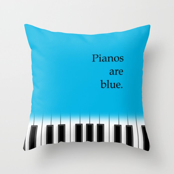 Pianos are blue - piano keyboard for music lover Throw Pillow