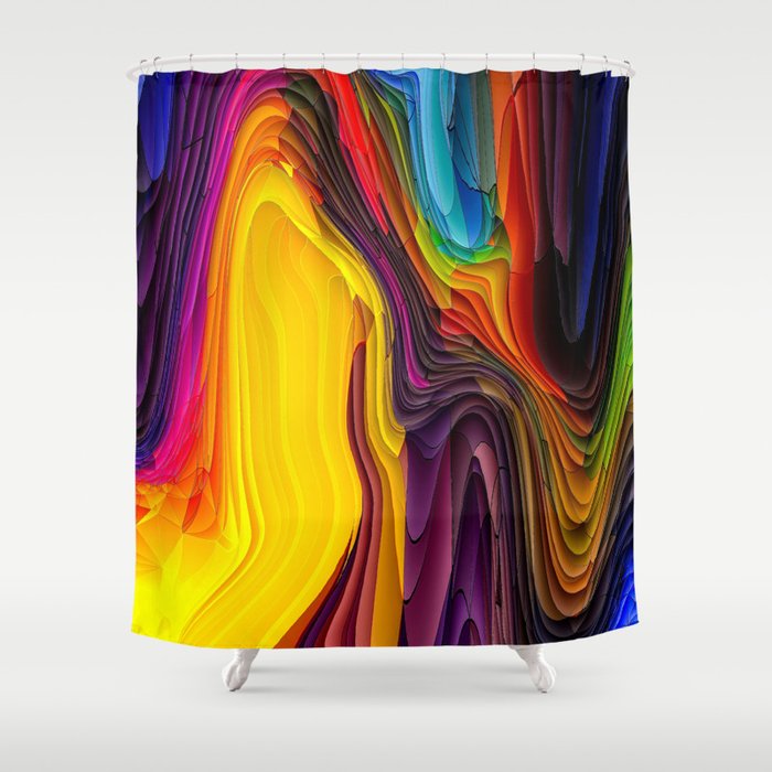 Melting Pot Of Colors Abstract Shower Curtain By Artaddiction45