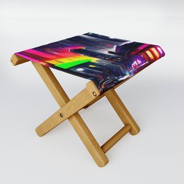 Postcards from the Future - Neon City Folding Stool