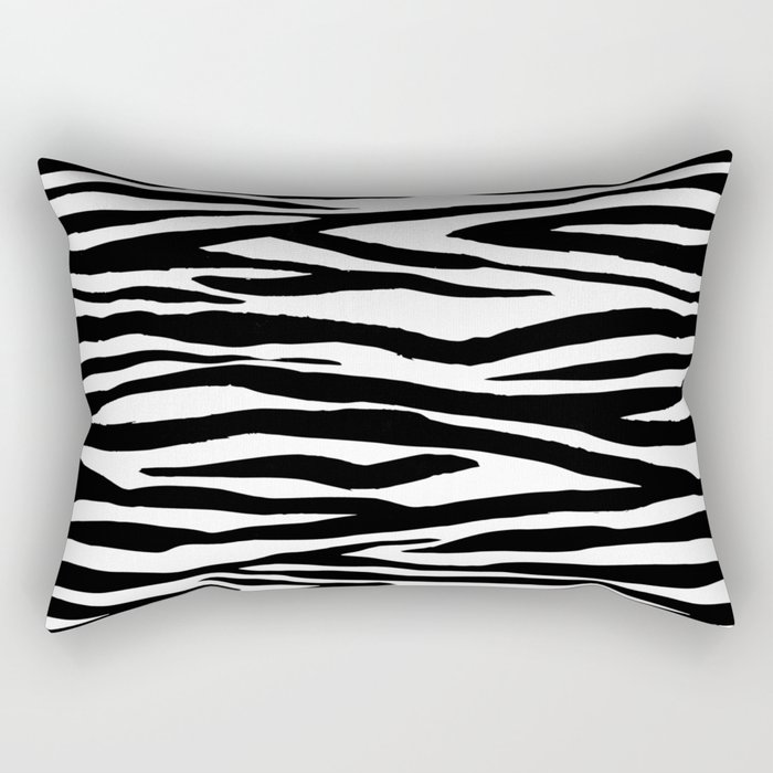 Zebra StripesPattern Black And White Rectangular Pillow