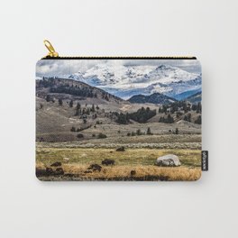 Buffalo Mountain Range Yellowstone National Park Majestic Autumn Colors Beautiful Wild Bison Cowboy Carry-All Pouch | Modern Vintage Style, Rustic And Farmhouse, Cool Nature Pictures, Indie Bohemian Boho, Colorful Room Decor, Natural Earth Tones, For Toddler Bathroom, Cute Country Photos, Big Graphic Designs, Montana Colorado 