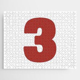 3 (Maroon & White Number) Jigsaw Puzzle