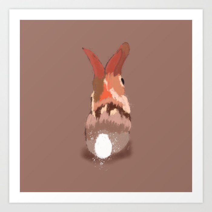 Bunny Butt - Fiery Chocolate Art Print