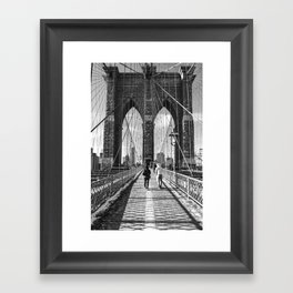 Brooklyn Bridge | New York City | Black and White Travel Photography in NYC Framed Art Print