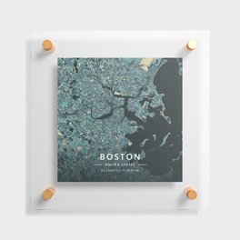 Boston, United States - Cream Blue Floating Acrylic Print