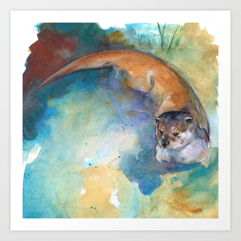 Otter Art Print By Annabelchance Society6