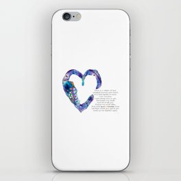 Blue Heart Art For Grief Healing - Ribbon Of Love iPhone Skin
