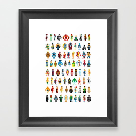 Pixel Heroes Framed Art Print