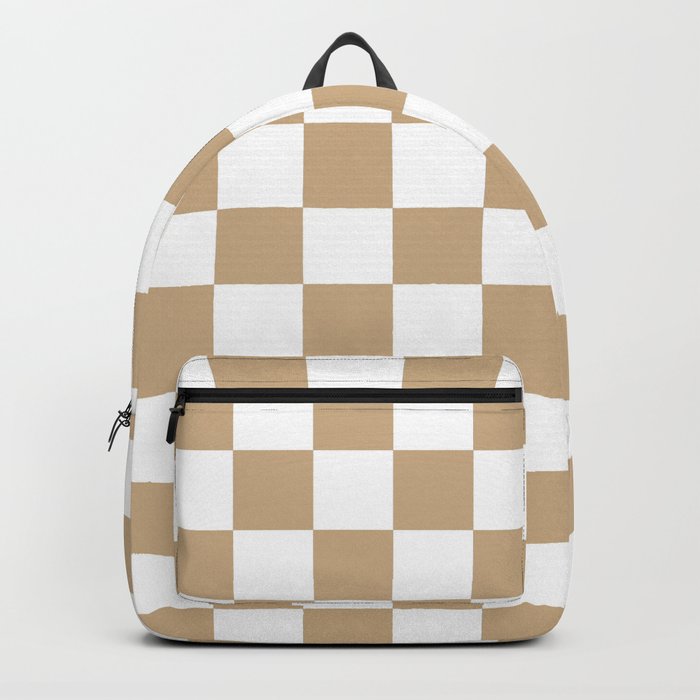 Checkered (Tan & White Pattern) Backpack